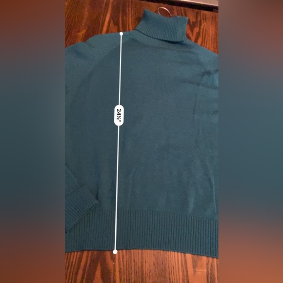 Banana Republic green merino wool turtleneck sweater size XL GUC - Picture 5 of 9